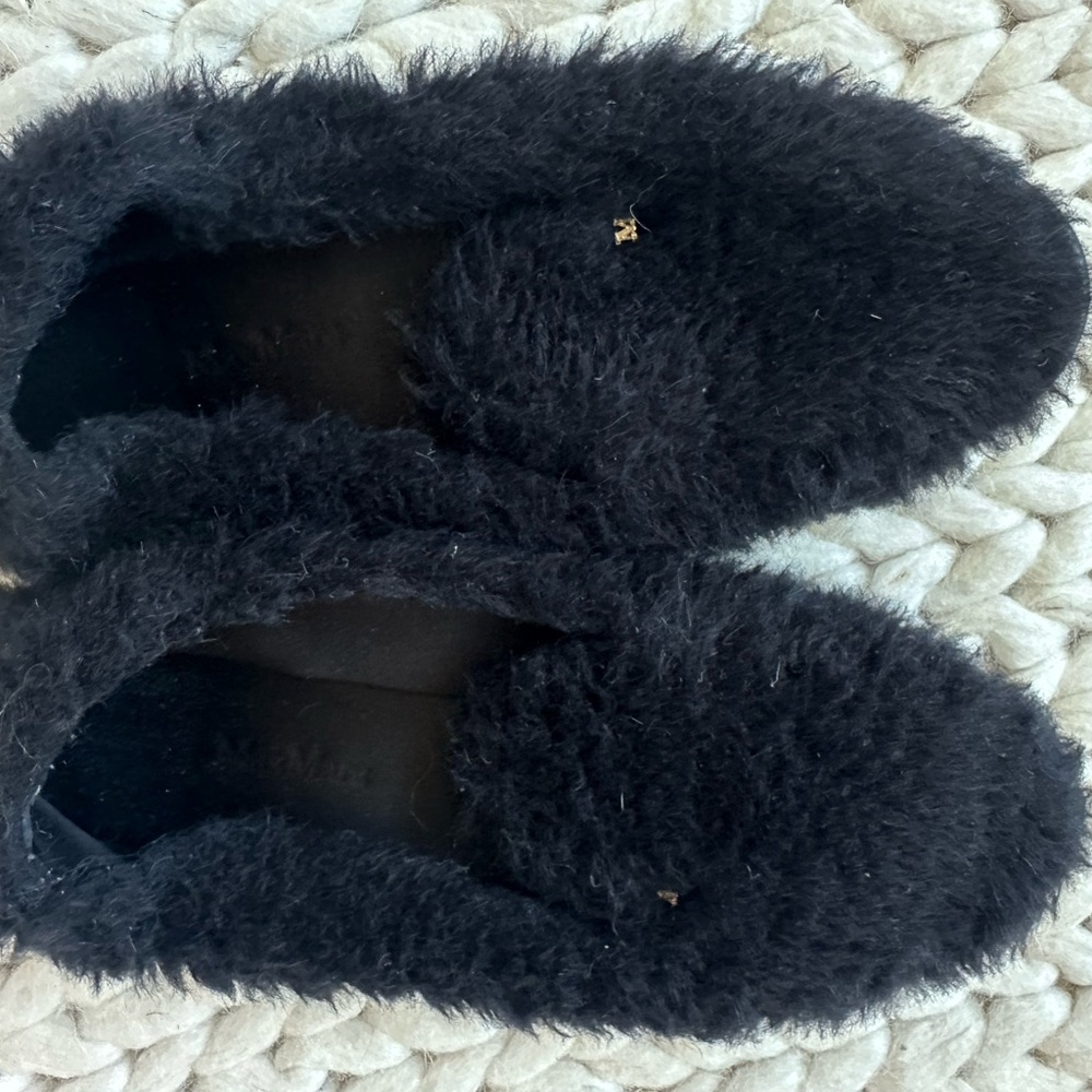 MaxMara Black Fuzzy Women's Shoes